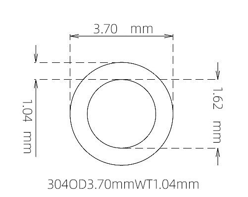 304 Stainless Steel Capillary Tube OD 3.70mm ID 1.62mm WT 1.04mm