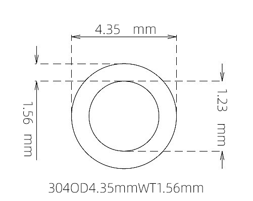 304 Stainless Steel Capillary Tube OD 4.35mm ID 1.23mm WT 1.56mm
